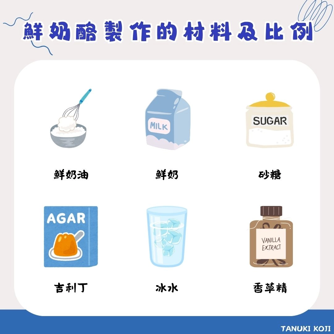 鮮奶酪製作的材料及比例