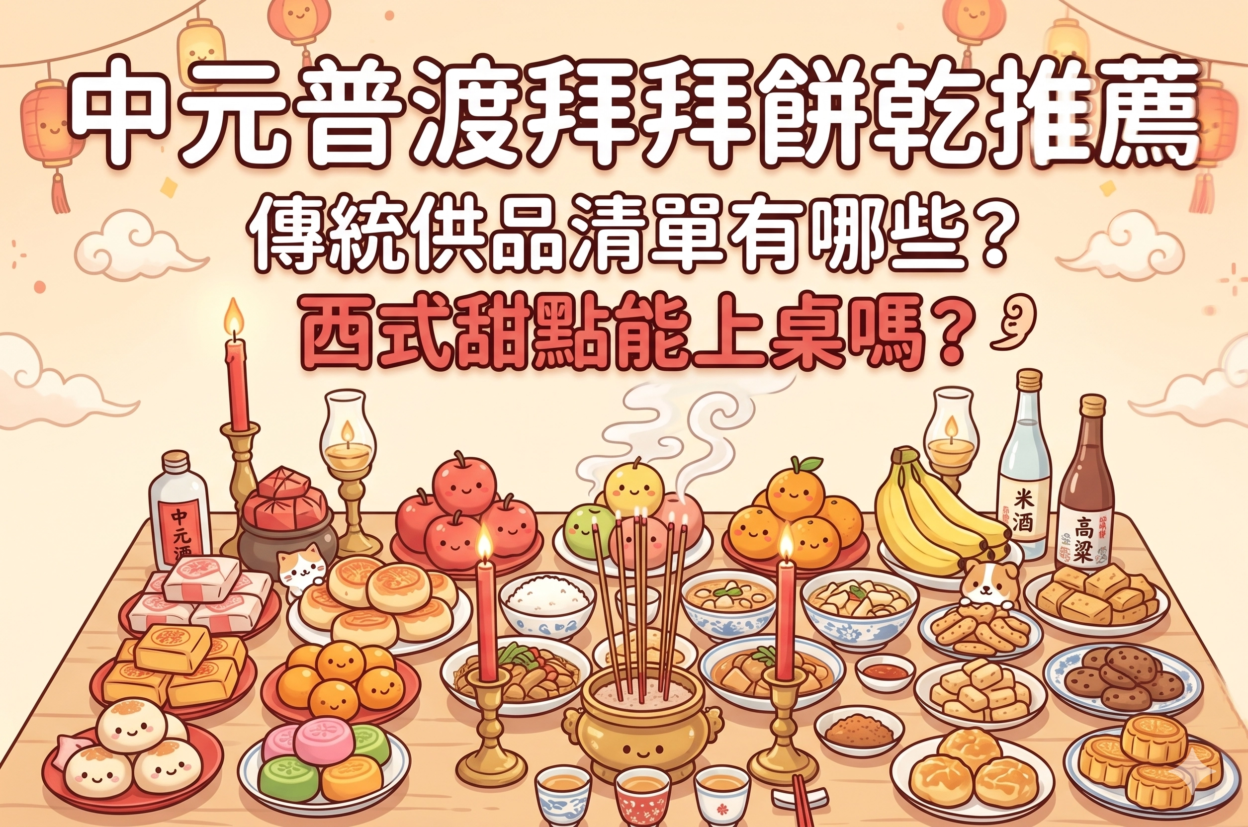 中元普渡拜拜餅乾推薦|傳統供品清單有哪些?西式甜點能上桌嗎?