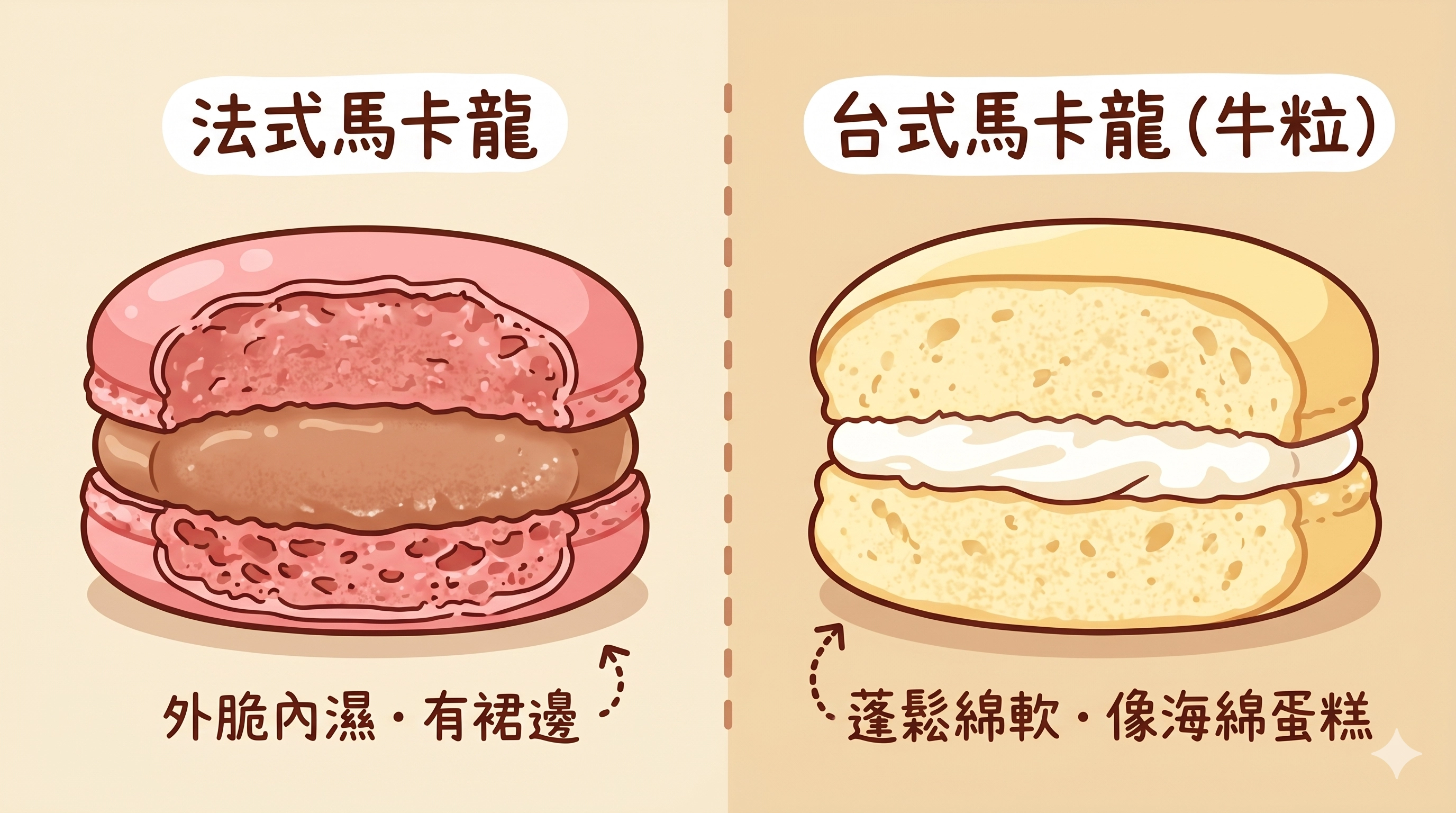 台式馬卡龍 vs 法式馬卡龍